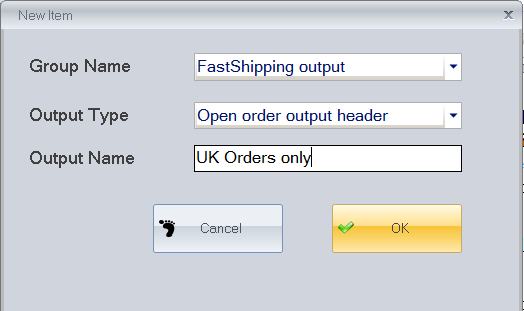 export group setup for open orders ad-hoc output