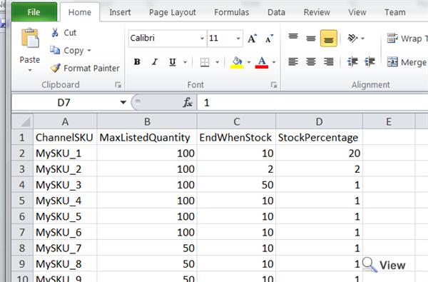 Sample CSV